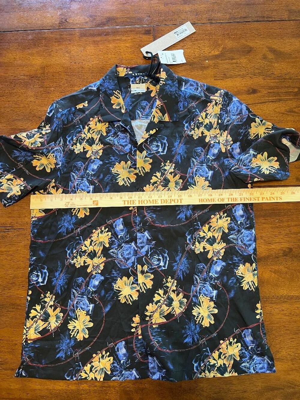NWT Mens Ksubi Hyperflower Resort Short Sleeve Shirt, Size L